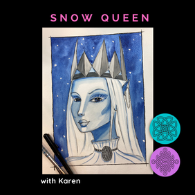 Watercolor Snow Queen Online Art Lesson with Karen Campbell Artist in the Celtic Collective